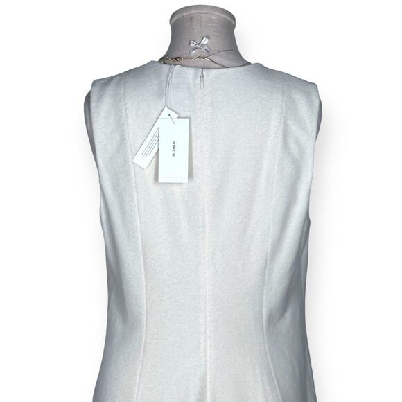 NEW $525 VINCE Paneled Midi Dress White Fit & Flare A-Line Classic Minimalist 10 - Picture 9 of 14